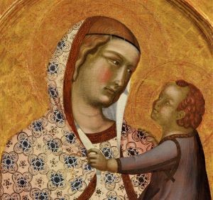 POLITTICO LORENZETTI POST  Madonna con Bambino (part.)