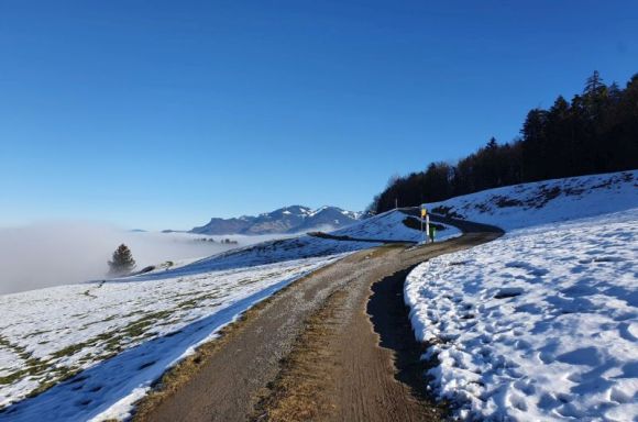 A piedi d'inverno nel Liechtenstein